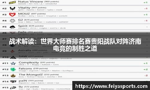 战术解读：世界大师赛排名赛贵阳战队对阵济南电竞的制胜之道