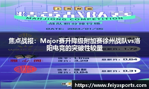 焦点战报：Major赛升降级附加赛徐州战队vs洛阳电竞的突破性较量